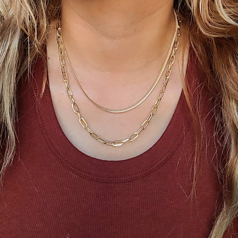 Chain link layered necklace